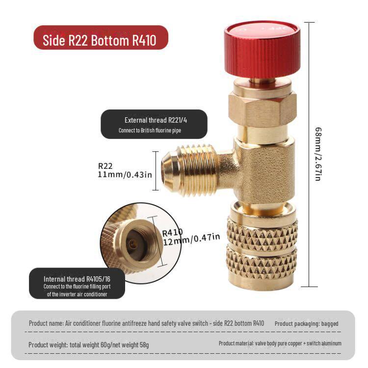 R410/R22 Air Conditioning Refrigerant Safety Valve for Leak-Free Filling