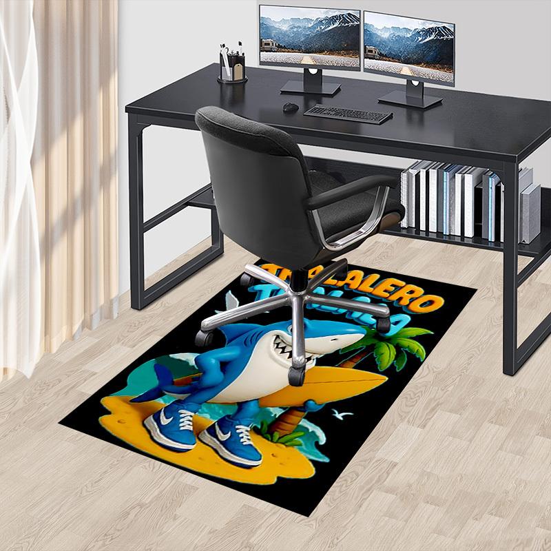 1pc Shark Surfboard Carpet, Office Rug Outdoor Mat Home Decor Area Carpet Festival