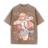 T-shirt con Stampa Kitagawa Marin Anime My Dress Up Darling Abbigliamento Uomo Donna T-shirt Larghe T-shirt Lavata Vintage Cotone Streetwear