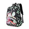 Spot Shark Full Print Backpack for Primary and Secondary School Students, Children, Reducing Burden, Lightweight, Large Capacity Backpack