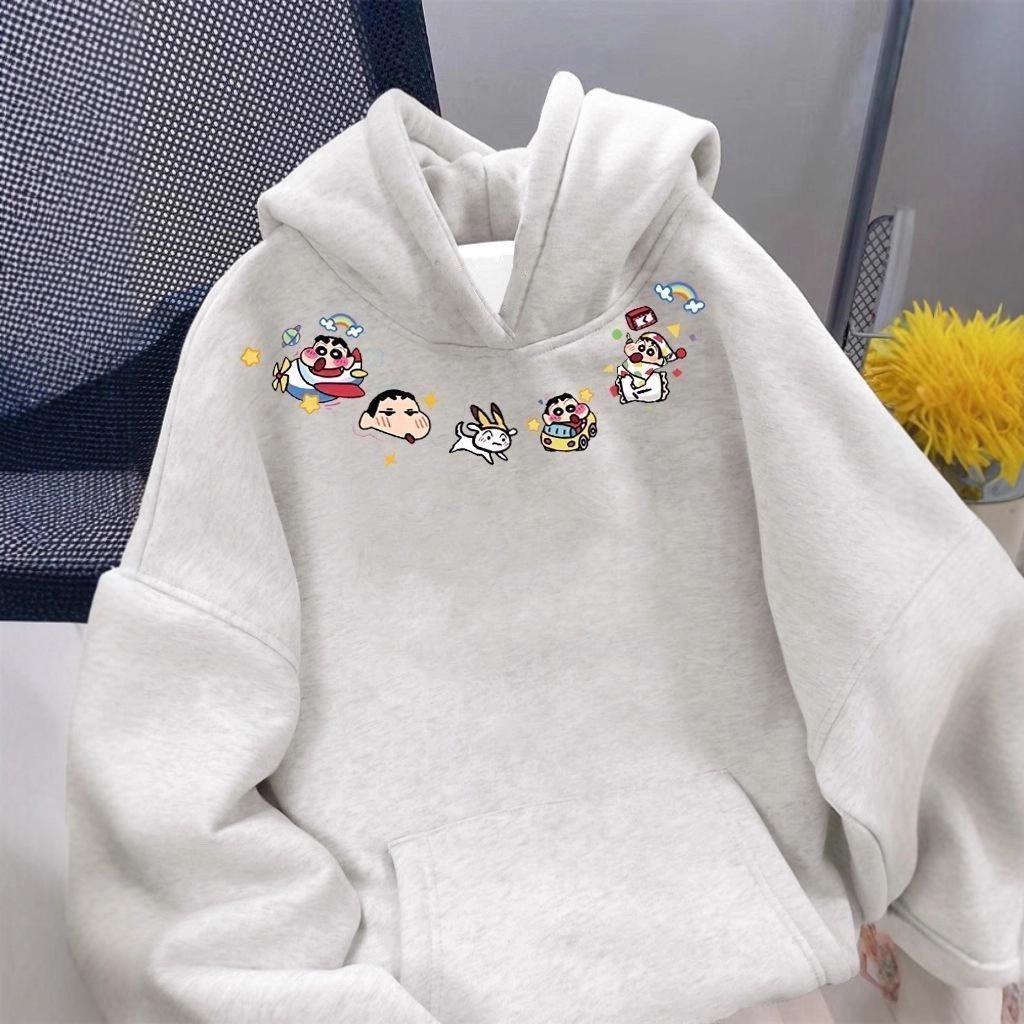 Herren Crayon Shin-chan Dunkelblauer Fleece-gefütterter Hoodie – Herbst/Winter Lässiges und Vielseitiges Oberteil für Teenager