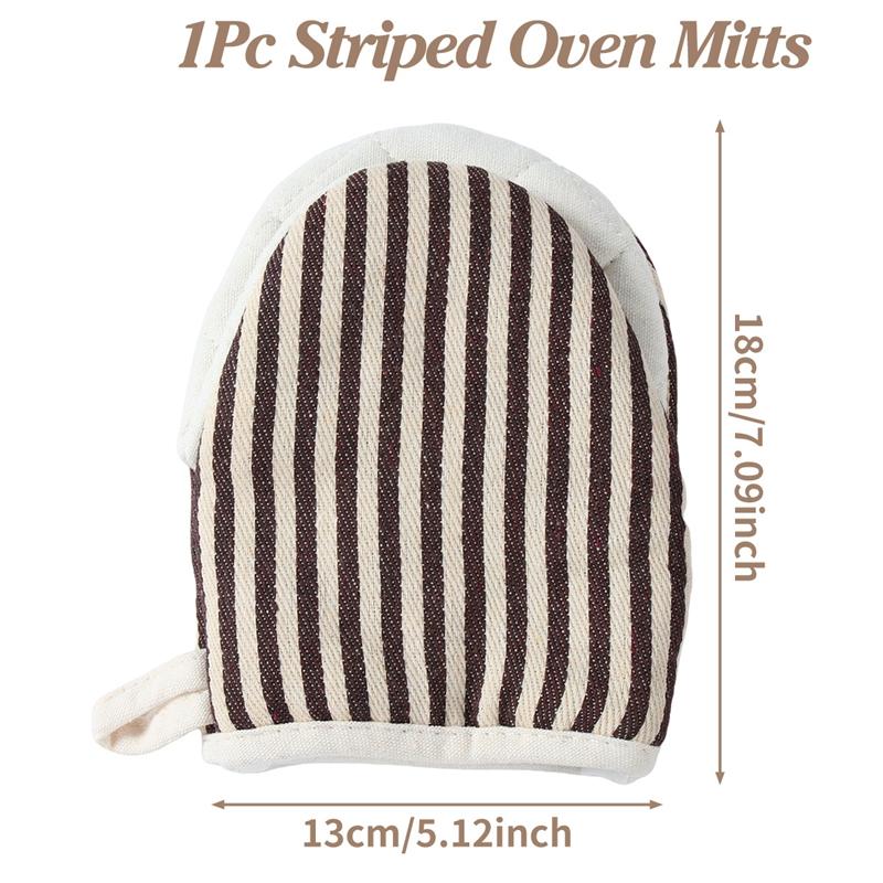 

Heat Resistant Kitchen Gloves Stripe Oven Mitts Non-slip Protective Mittens for Home Cooking Kitchen Dining Bar Party Supplies