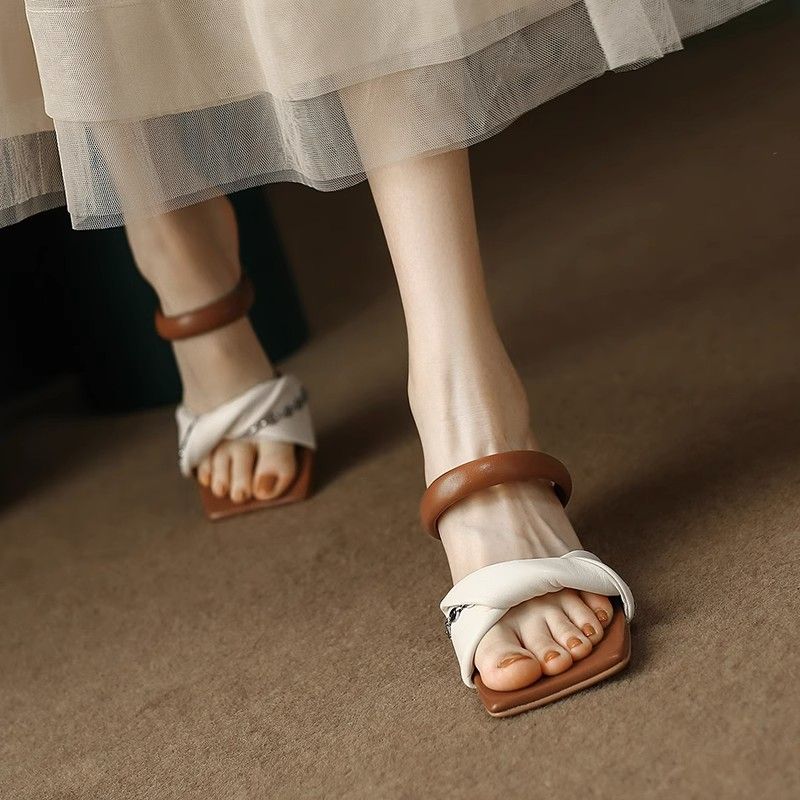 Shoes for Women Color Spelling Woman Slippers Open Toe Sandals with Heel Summer Slides Sale Unique 2025 Trend Slip-resistant Non