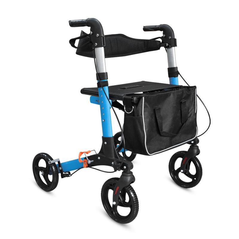 Elderly Walking Assist Rollator Household Aluminum Alloy Walker Foldable Pulley Training Mobility Aid