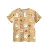 Kids Animal Print Crew Neck Short Sleeve Casual Loose Fit T Shirt Comfortable Cotton Blend Fabric Soft Texture Summer Wear