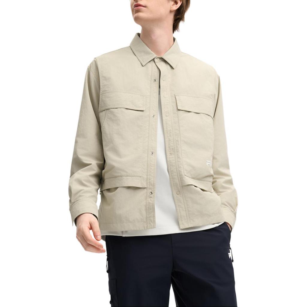 FILA Jackets Men's Milk Coffee Polo Collar Moderate Other F11M519707FDK