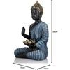 Meditierende Sitzende Buddha Statue Schaustück Idol Heimdeko Wohnzimmer Geschenke Dekorative Schaustück - 27 cm  (Harz, Blau, Schwarz)