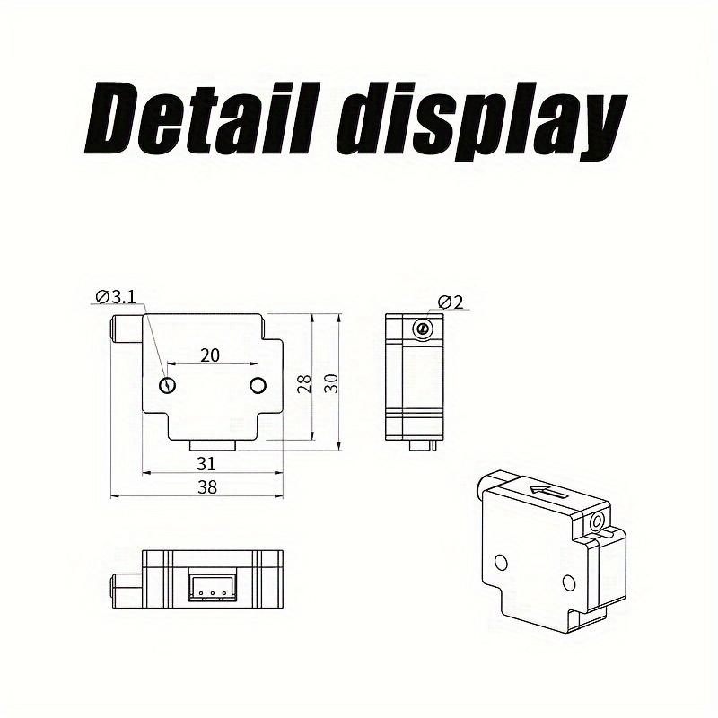 1 - Kus Modul pro detekci přetržení spotřebního materiálu 3D tiskárny - Pokročilý spínač spouštěcího senzoru s 1m kabelem pro efektivní monitorování přetržení filamentu