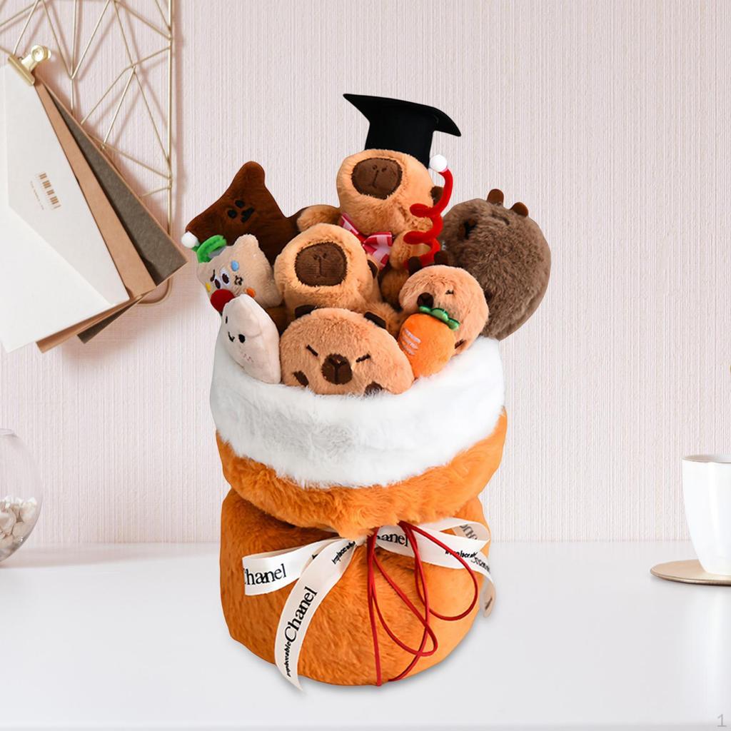 Capybara Plush Floral Arrangement Doll Gift for Celebrations And Events
