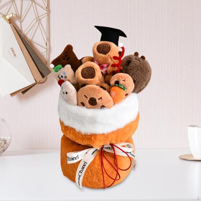 Capybara Plush Floral Arrangement Doll Gift for Celebrations And Events