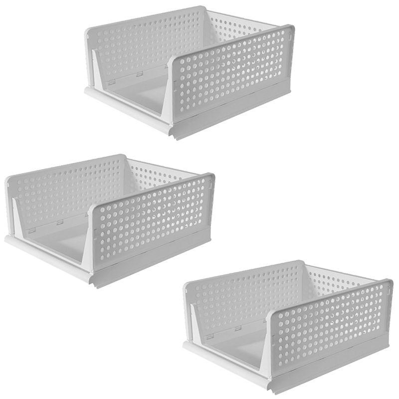 M-Modern-Folding Closet Organizer Storage Box Plastic Closet OrganizerStackable Storage BasketDrawer Organizer For Clothing белый 11290₽