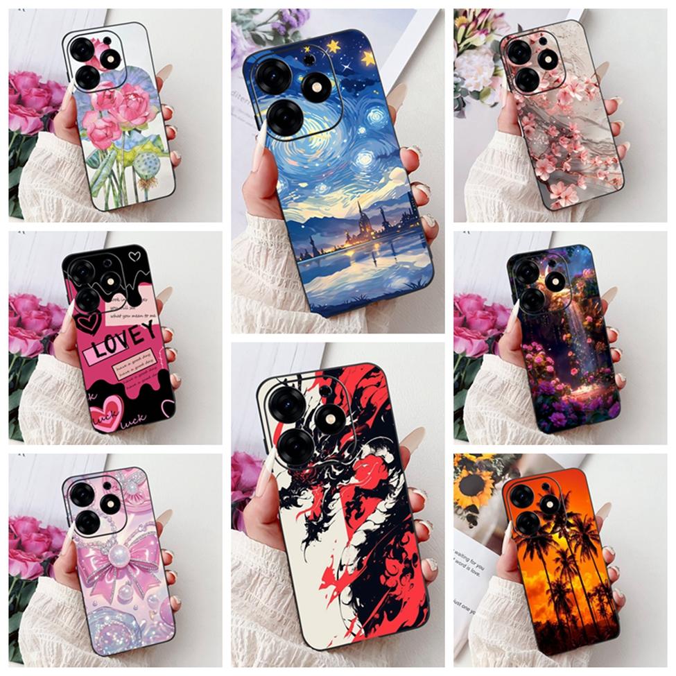For Tecno Spark 10 Pro Case KI7 Silicone Cute Fashion Flower Cool Painted Soft Back Cover For Techno Spark 10 Pro Phone Case K17
