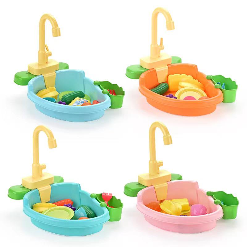 Kids' Automatic Water Circulation Dishwasher & Pet Bird Bath Toy Set