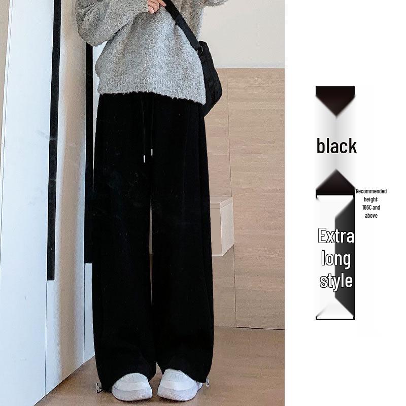 

2024 Женские спортивные штаны с высокой талией, бело-серые - Свободные, Повседневные, Стройнящие, Прямые и Широкие брюки L [105-120]