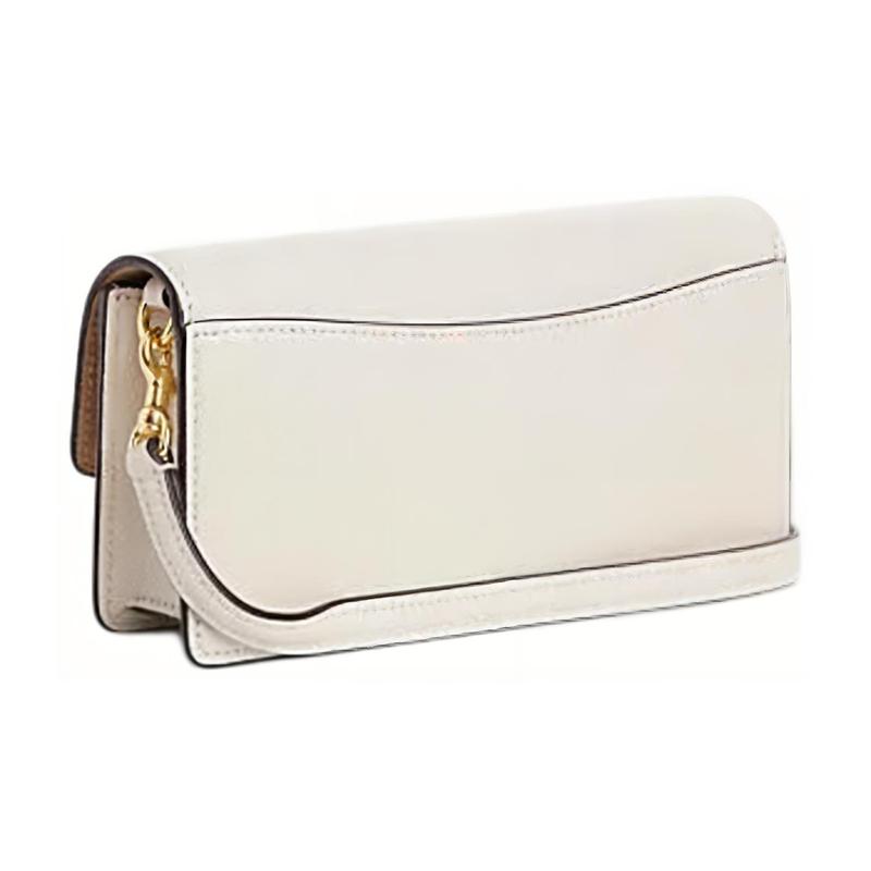 Coach Eliza 19 Solid Color Detachable Shoulder Strap Logo Cow Leather Shoulder Crossbody Bag Small Women's Chalk White