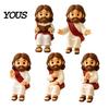 Stylish Tabletop Decorations Cute Praying Jesus Resin Figurine, Blessing Character Desktop Statue, Special Gifts for Further Education Religious