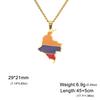 EUEAVAN Latin American Country Map Necklace Stainless Steel Haiti Argentina Venezuela Colombia Chile Flag Jewelry Gift Wholesale