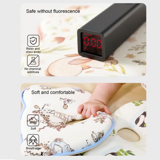 Baby Shaping Pillow Memory Foam Head Support for Strollers Cribs Breathable Infant Flat Head Pillow Cute Baby Gifts