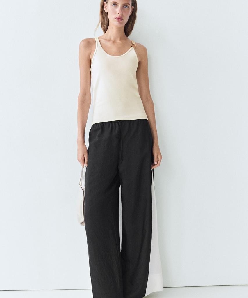 Masimodutti Fluid Pintuck Wide Leg Pants