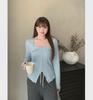 Women's Plus Size Square Collar Long-Sleeve Slimming T-Shirt for Spring