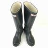 HUNTER Leder Lange Regenstiefel Damen 23.5 Schwarz(GEBRAUCHT)