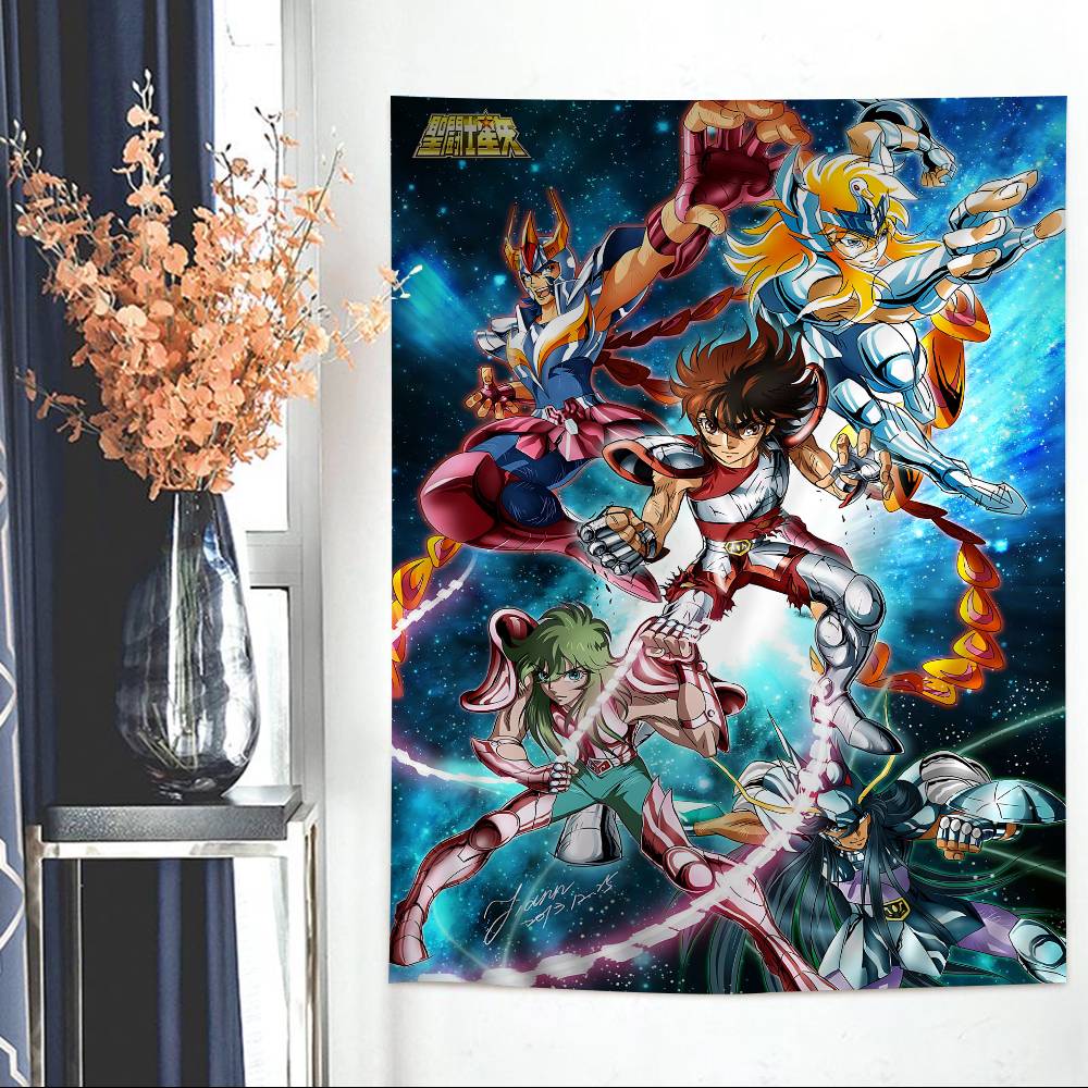 Japanese Hot Anime SSaint Seiya Cartoon Tapestry Art Science Fiction Room Home Decor Wall Hanging Sheets