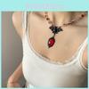 Dark Fantasy Alloy Necklace With Skeleton Head Charm For Men And Women