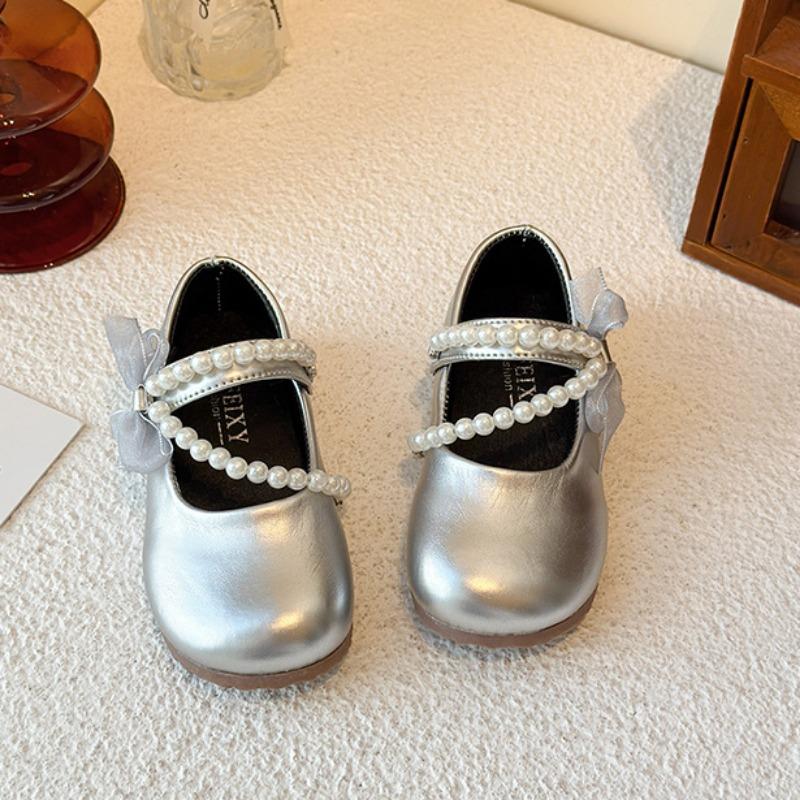 Girls Princess Shoes Children's Leather Shoes Pearl Mary Jane Shoes Fashion Performance Shoes