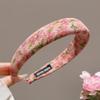 New Vintage Flower Headband for Women Girls Elegant Thicken Sponge Headdress Non-Slip Wide Floral Hairband Hair Accessories