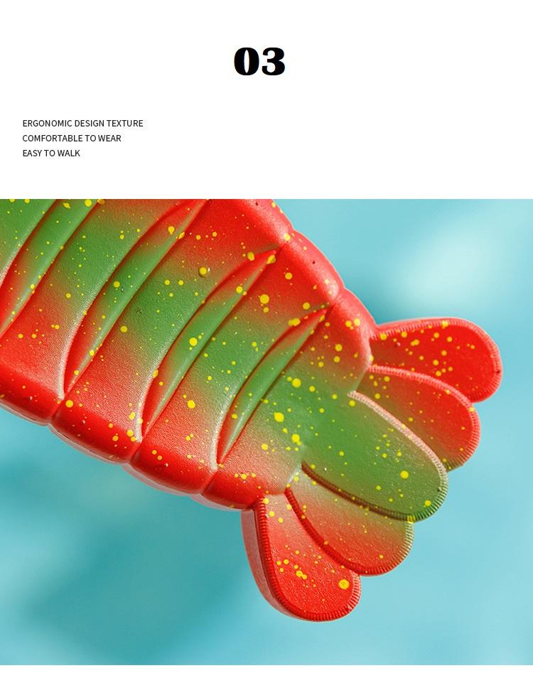 New Novelty Slippers Lobster Men's Summer Painted Slide Shoes Unisex Beach Slippers Large Size Sandals Funny Crawfish Flip Flop