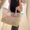 Summer Simplicity Mesh Women's Portable Bag Camping Portable Snacks Buggy Bag Large Capacity Supermarket Shopping Bag Women
