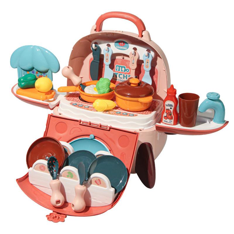 Children'S Pet Table Backpack Toys, Storage Multi-Functional Simulation Backpack Play House Cute Pet Care Bag