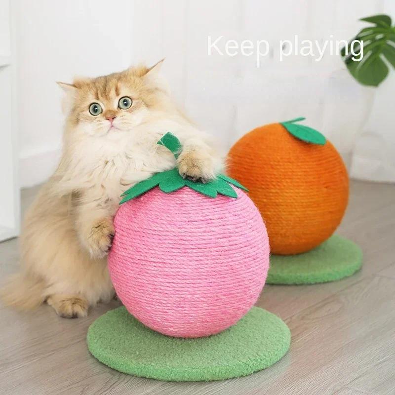Pineapple and Orange Cat Grabbing Ball Toy Cat Climbing Frame Grinding Claw Toy Cat Grabber Pet Furniture Supplies