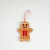 Blush Gingerbread Man Christmas Tree Ornaments - Hanging Party Scene Decorations with Holiday Letter Pendant
