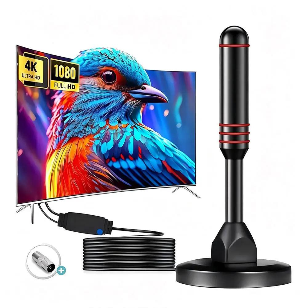 Digital TV Antenna DVB/T/T2/DAB/VHF/UHF Indoor Outdoor 300-500cm Cable Suction Cup Base HDTV Receiver Aerial For Home Car Camping