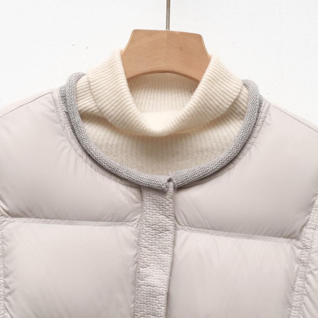 Down Duck Down Jacket Women's Loose Casual Round Neck Winter Solid Color Simple Versatile Short Coat
