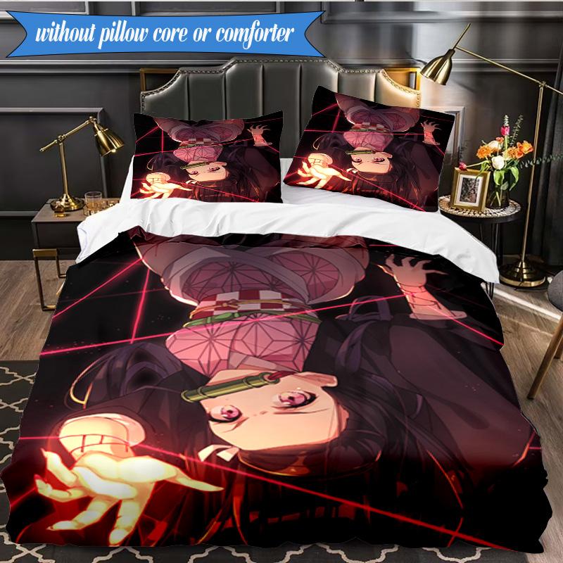 Anime Samurai Warrior's Journey 3pcs K-pop music group Bedding set,Ideal for Bedroom, Dormitory,Including Duvet Cover And 2pcs Pillowcases,Fan gifts