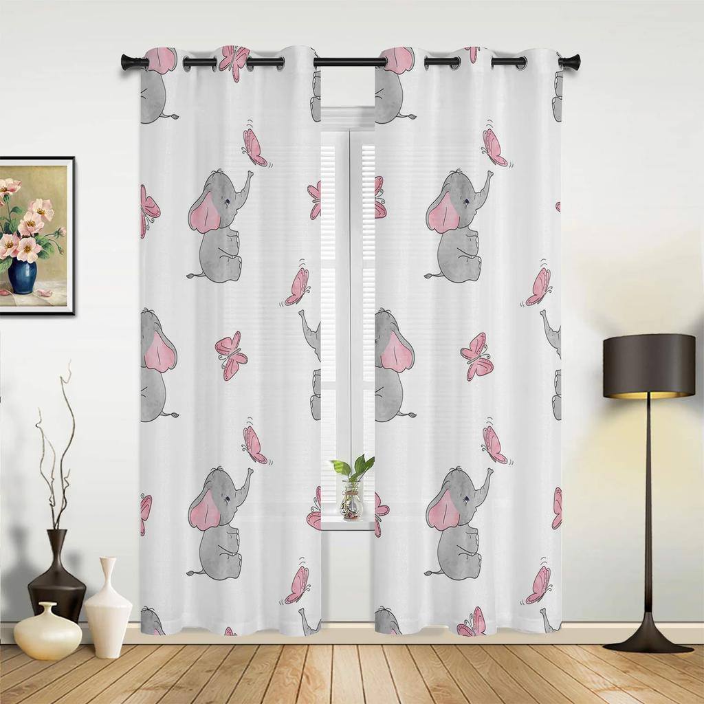 Elefantenkunst Indische Bobo-Stil Vorhänge für Schlafzimmer Wohnzimmer Vorhänge Küche Kinderzimmer Fenstergardine Moderne Heimdekoration
