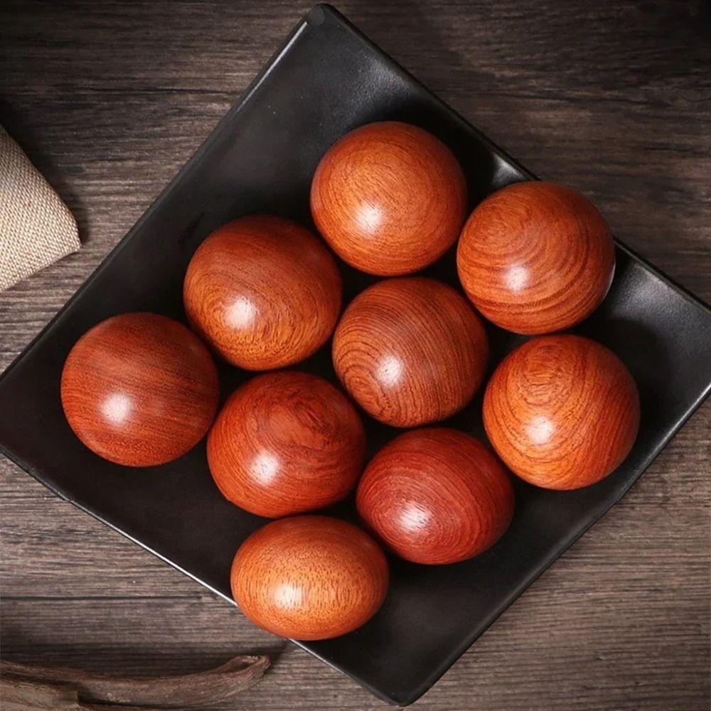 2Pcs Wooden Baoding Balls Massage Hand Exercise Massage Balls Stress Ball  Health Therapy