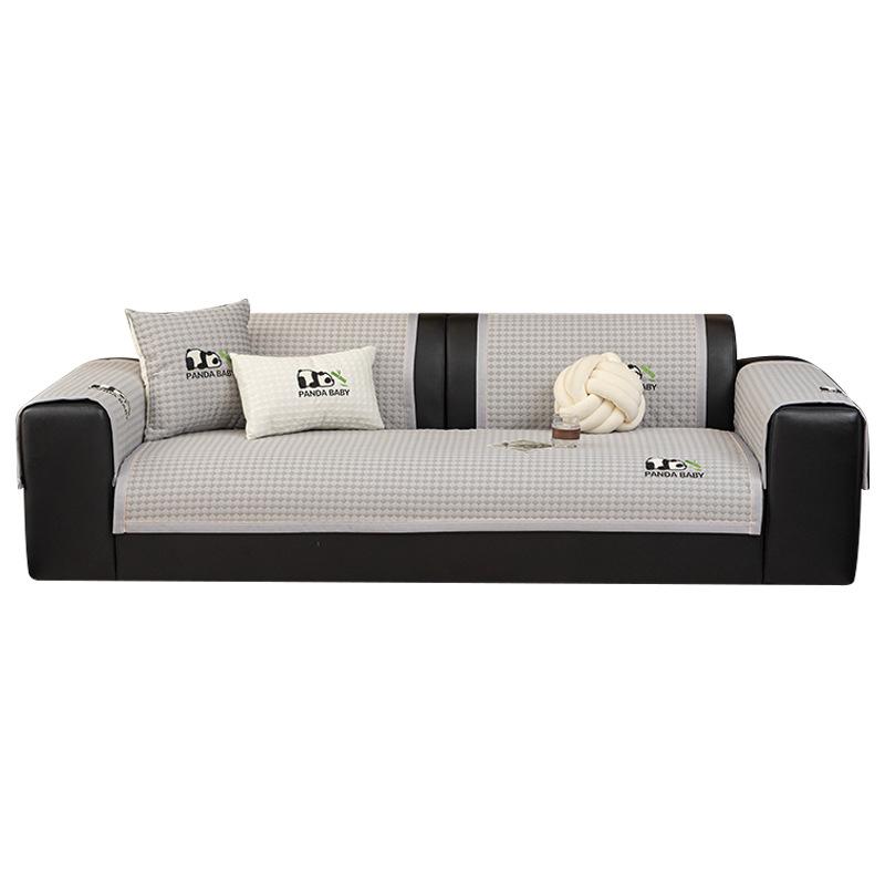New Cool Doudou Sofa Towel Cover Cloth Non-Slip Mat Leather Seat Cushion Summer Cool Cushion Summer Ice Silk Sofa Cushion