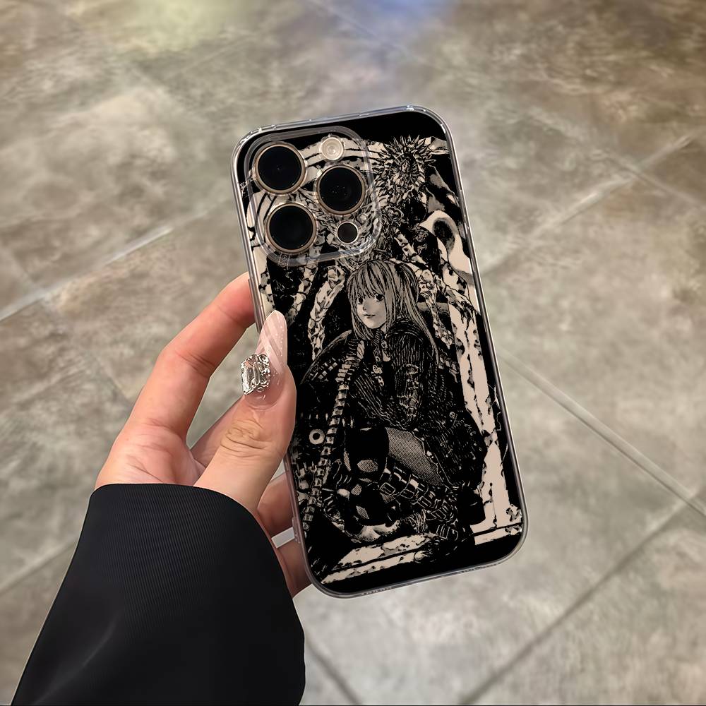 Misa D-Death N-Note Phone Case For iPhone 17 15 14 13 11 12 16 Pro Max Plus Mini Transparent Silicone Soft Funda