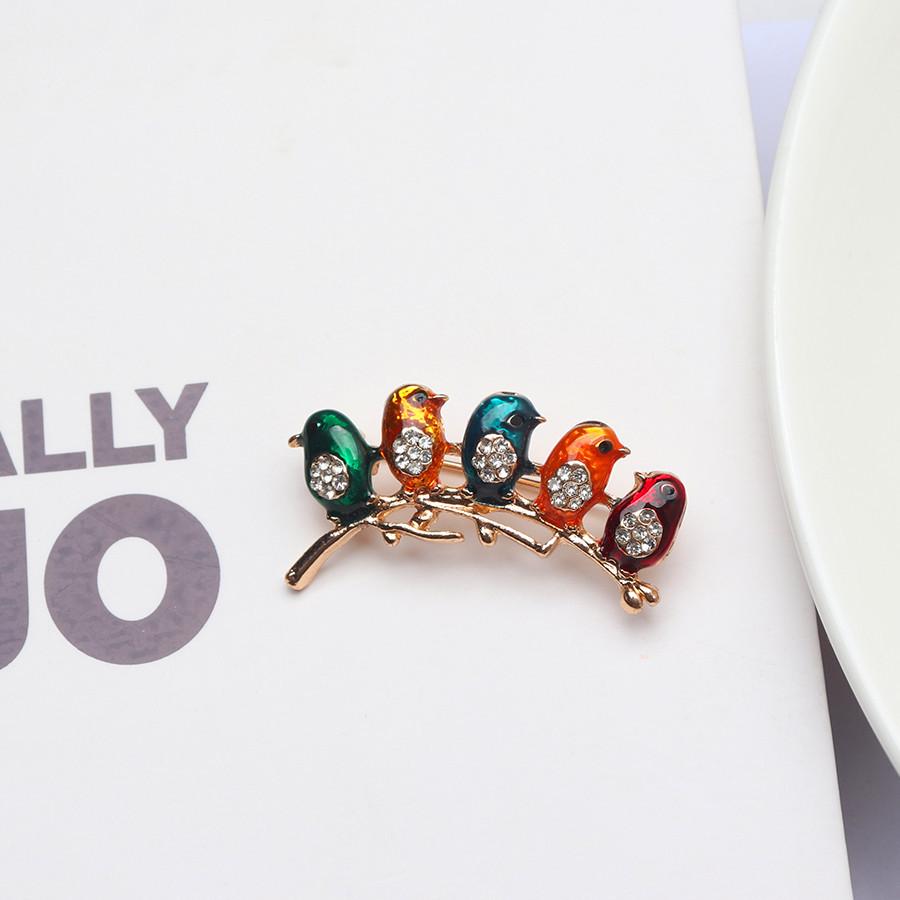Colorful Dripping Oil Bird Brooch - Unisex Retro Fashion Accessory