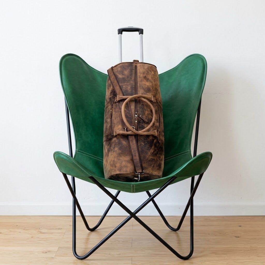 Bolsa de viagem com carrinho de couro para homens e mulheres, bolsa de viagem de 24 polegadas durante a noite, fim de semana, academia, cabine com rodas para fácil transporte