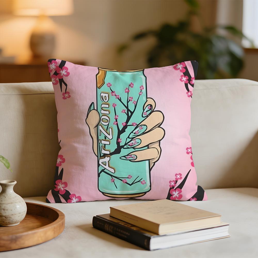 Vaporwave Arizona Iced Tea Aesthetic Cushion Cover Short plush pillowcase for bed sofa carwashable 30x30cm