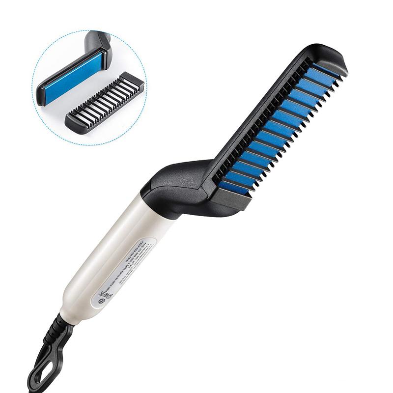 Multifunctional Electric Hair Comb Brush Beard Straightener Beard Straightening Comb Straight Hair Curler Styling Tools for Men