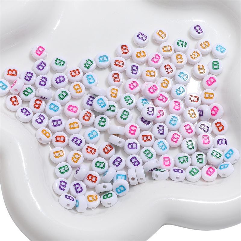 4x7mm Acrylic English Letter Beads for DIY Kids' Educational Jewelry, Bracelets, and Necklaces.