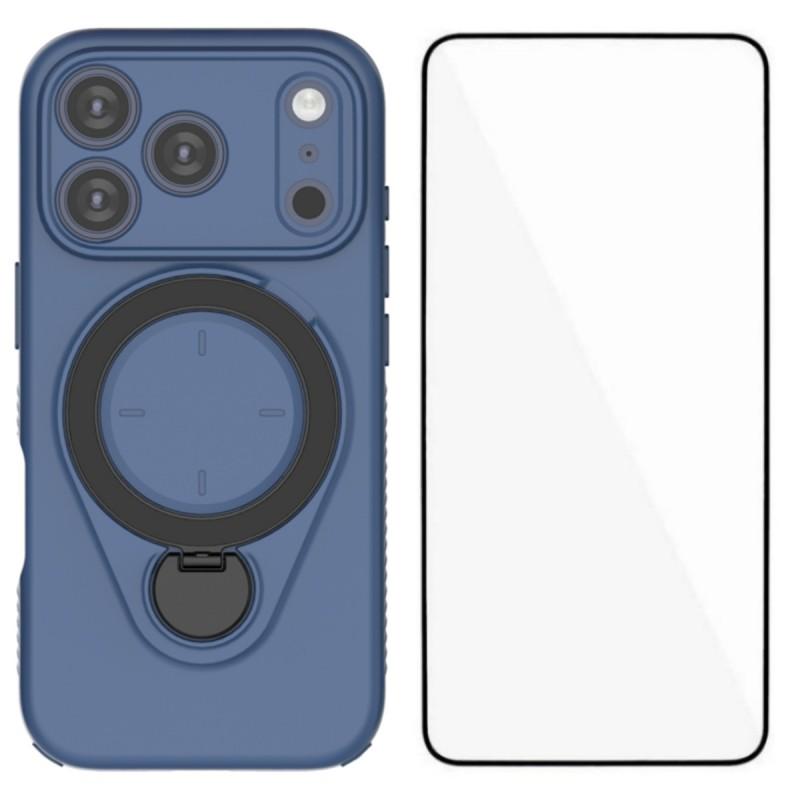 

For iPhone 17 Pro Max Case with Tempered Glass WANLONFENG JH Series PC TPU Kickstand Phone Cover