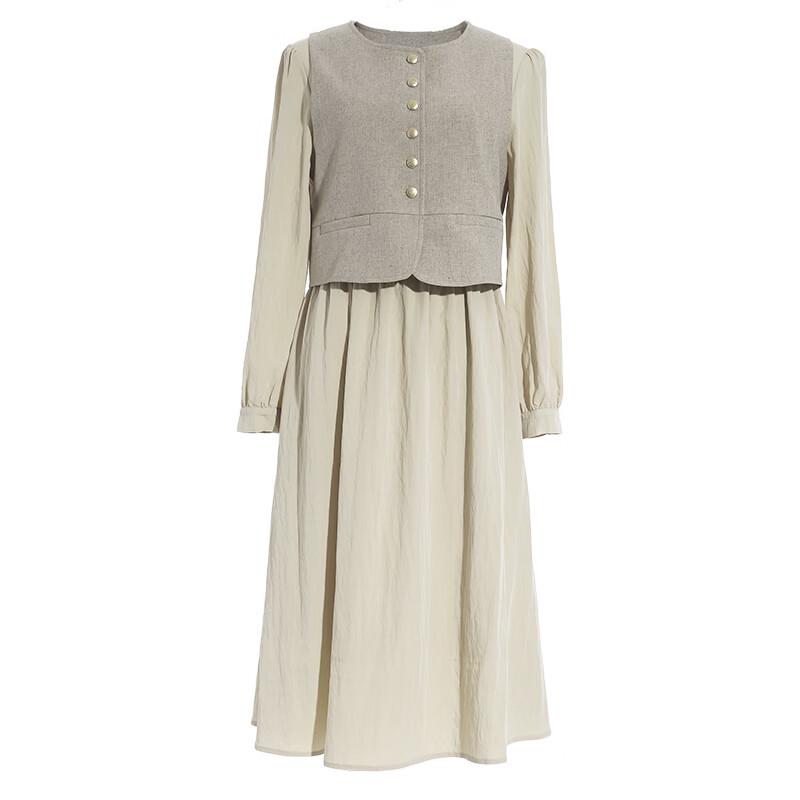 TATU Women's Korean Style Vest Dress Two-Piece Set