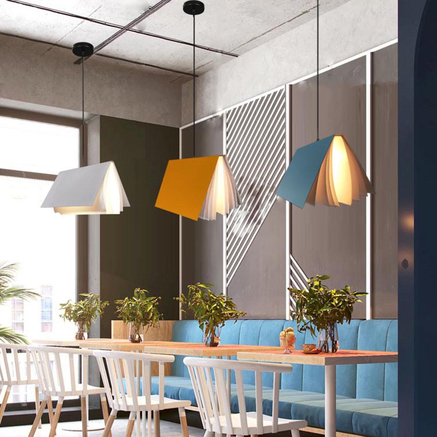 Modern Book Led Pendant Lights Luminaire Living Room Dining room Suspension Hanging Light Bedroom Bedside Pendant Lamp