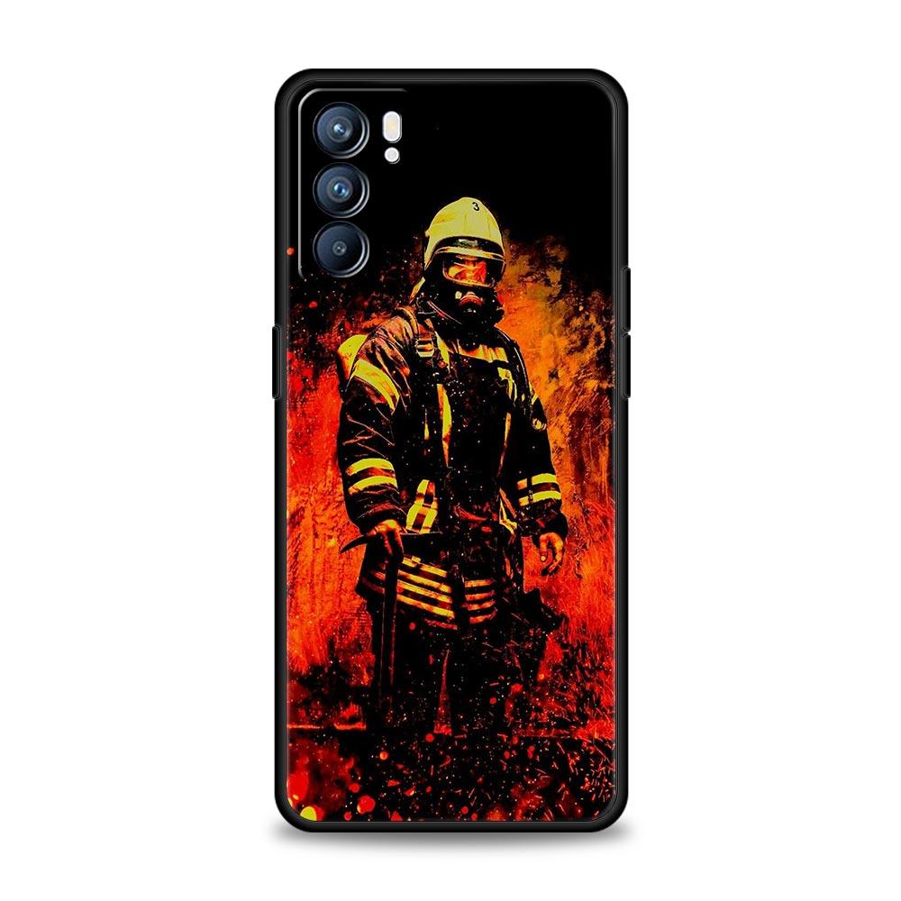 Firefighter Heroes Fireman Phone Case For Oppo A54 Reno7 SE Reno6 Pro Plus 5G Find X5 A53 A52 A9 2020 A95 A16 A76 A74 A15 Cover